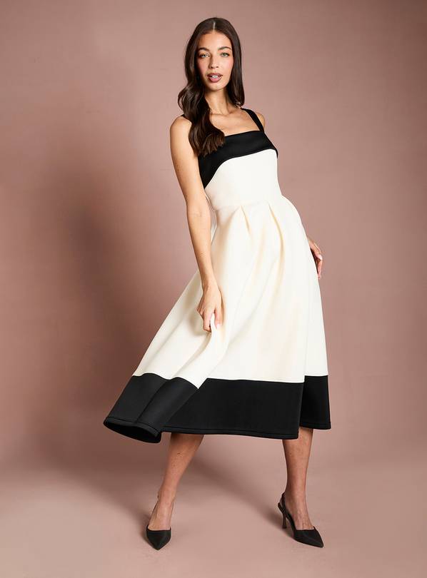 COAST Strappy Printed Scuba Midi Dress 16